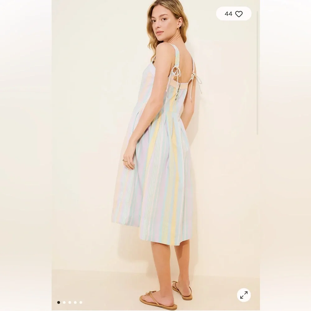 NWT Free People Primavera Striped Midi Dress in Pastel